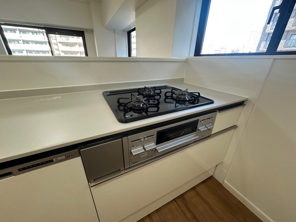 料理がはかどる3口コンロ