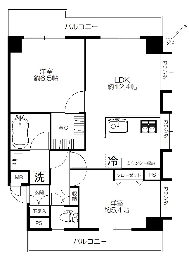 ライオンズマンション伊勢佐木町北間取り