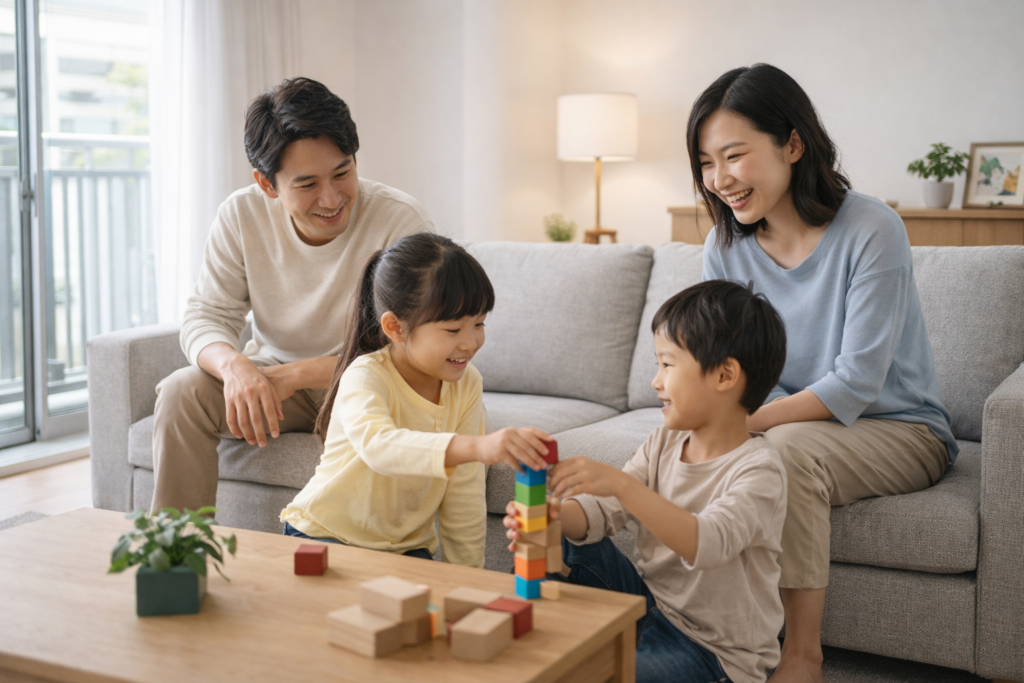 築50年一戸建ての賃貸イメージ(ファミリーが暮らす室内の様子)