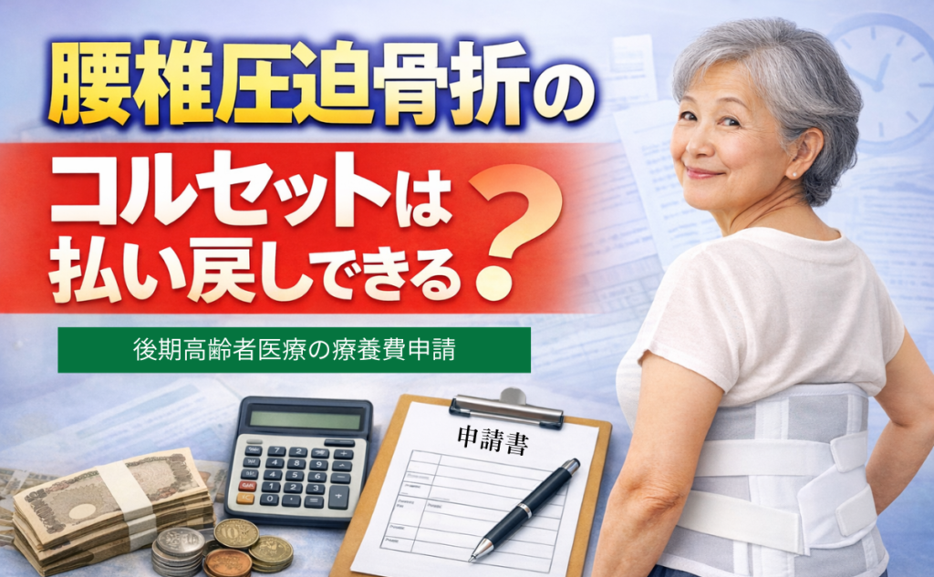 腰椎圧迫骨折のコルセットは払い戻しできる？後期高齢者医療の治療用