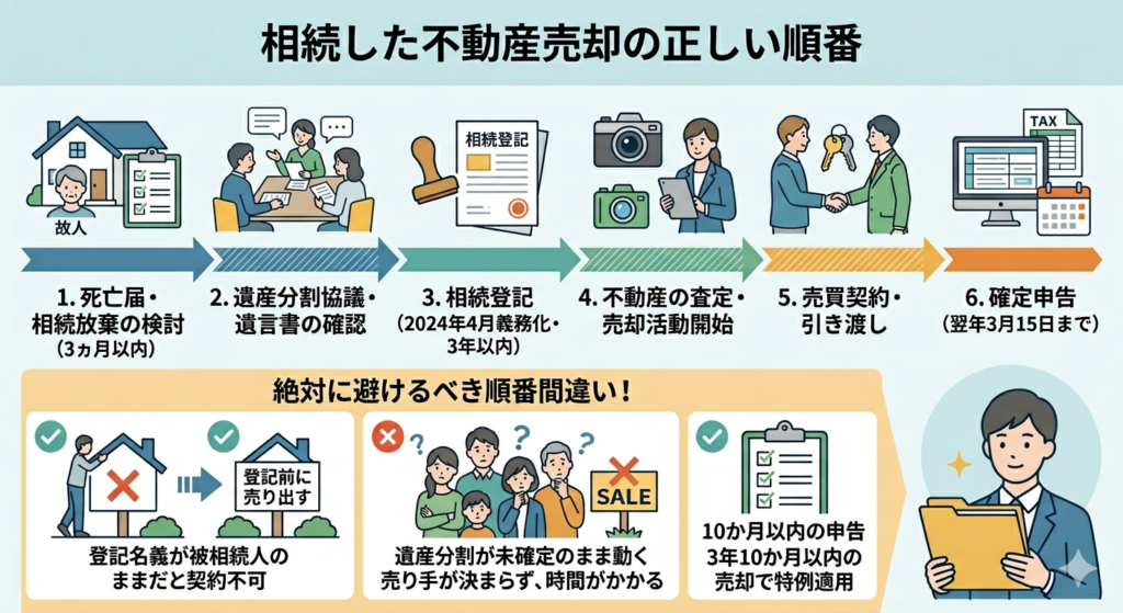 相続登記が終わってから売却する｜順番を間違えると大変なことに