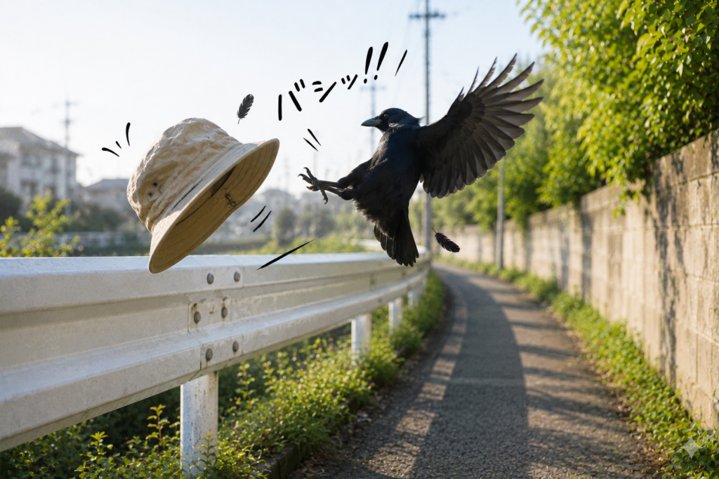 カラスに蹴られるイメージ