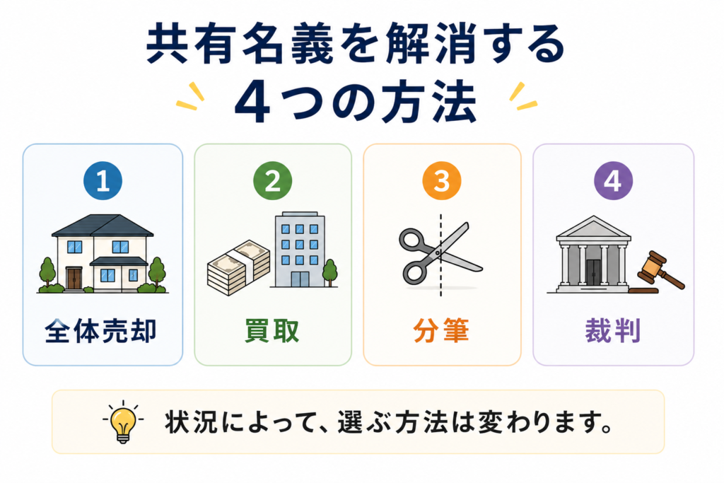 共有名義を解消する4つの方法