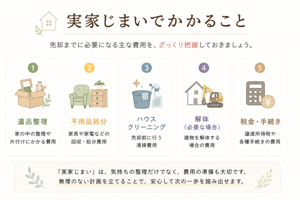 実家じまいにかかる費用一覧