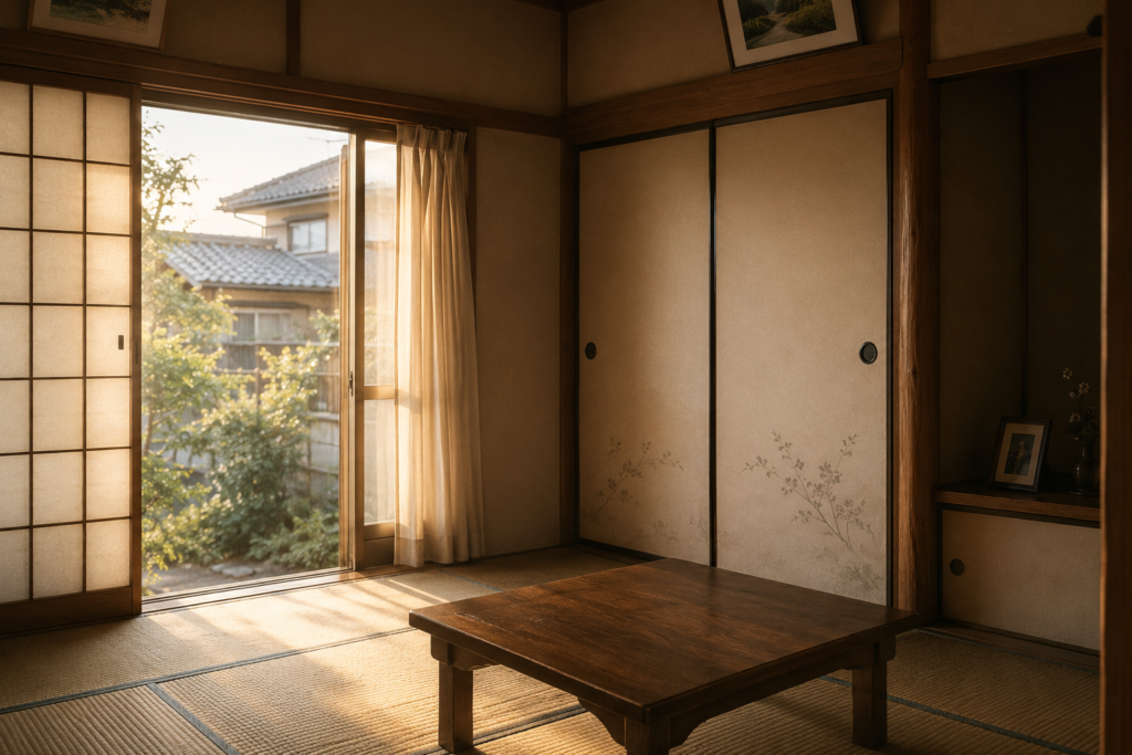 窓から光が入る和室