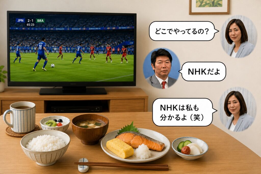 サッカーのワールドカップ見ながらの会話
