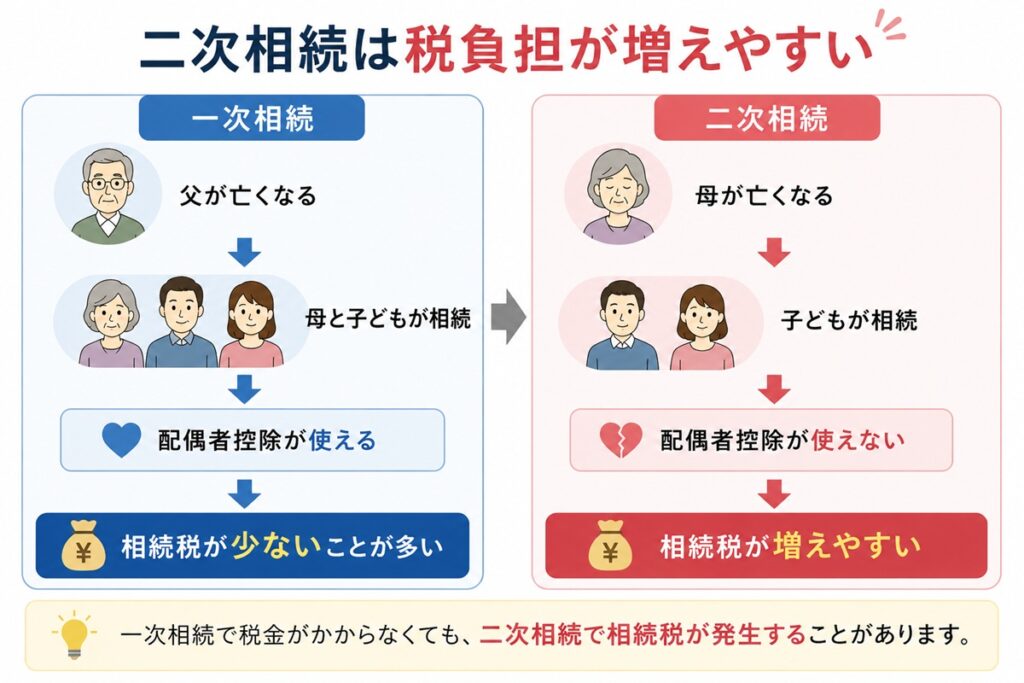 二次相続と税負担の違い