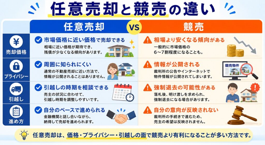任意売却と競売の比較