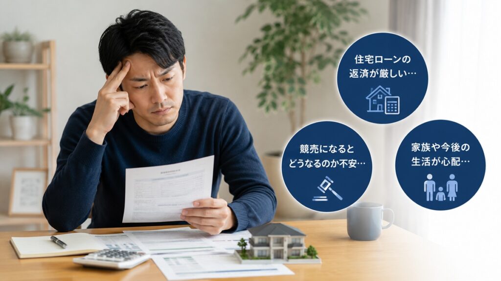 住宅ローンの不安を抱える男性