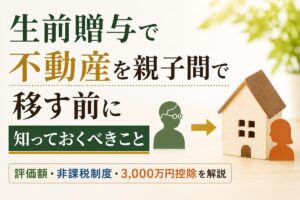 生前贈与で不動産を親子間で移す前に知っておくべきこと｜評価額・非課税制度・3,000万円控除を解説