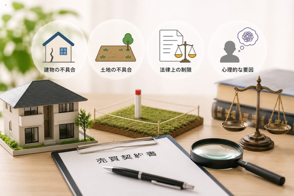 契約不適合責任の具体例｜建物・土地で何が対象になるかのイメージ画像
