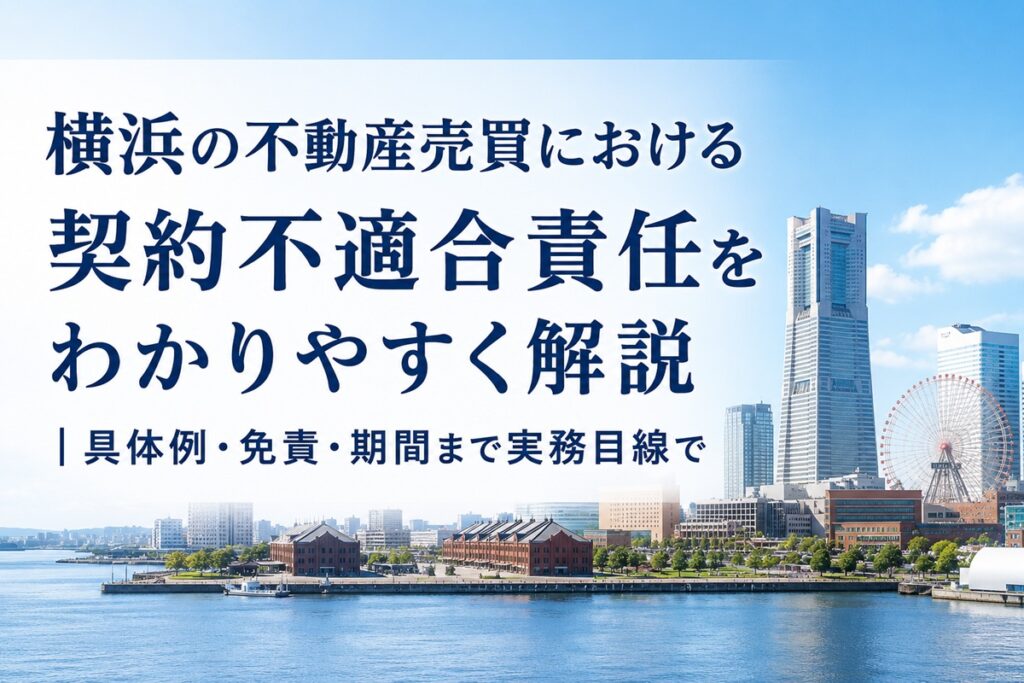横浜の不動産売買における契約不適合責任をわかりやすく解説｜具体例・免責・期間まで実務目線で