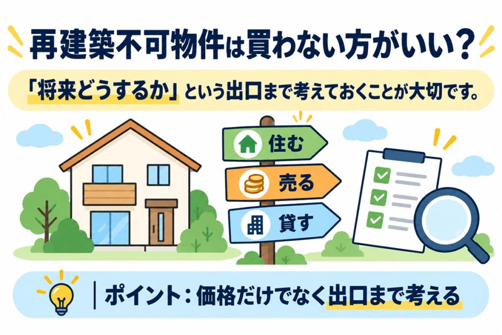 再建築不可物件は買わない方がいい？「将来どうするか」という出口まで考えておくことが大切です。