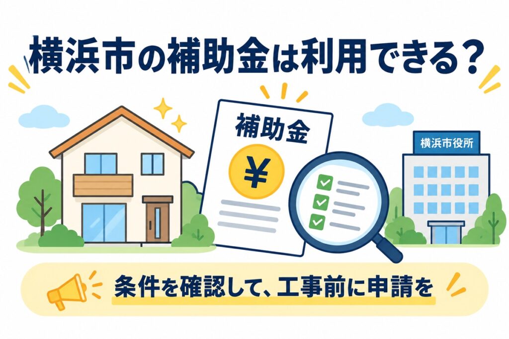 横浜市の補助金は利用できる？工事内容を決める前に利用できる制度がないか確認しておくことがポイントです。